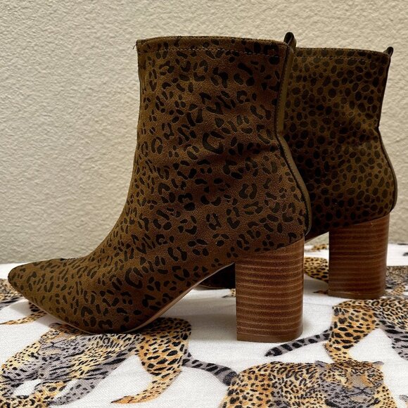 Coconuts By Matisse Clarissa Ankle Boots Size 7.5 Pointy Toe Faux Leopard Print - Picture 11 of 15